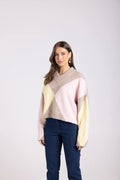 Two T's High V-Neck Sweater with Diamond Design Style 3043