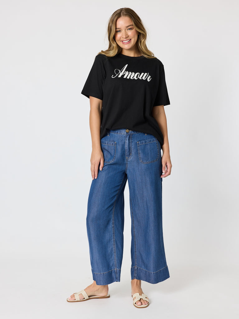 Threadz Amour Noir Embroidered Tee Style 50152
