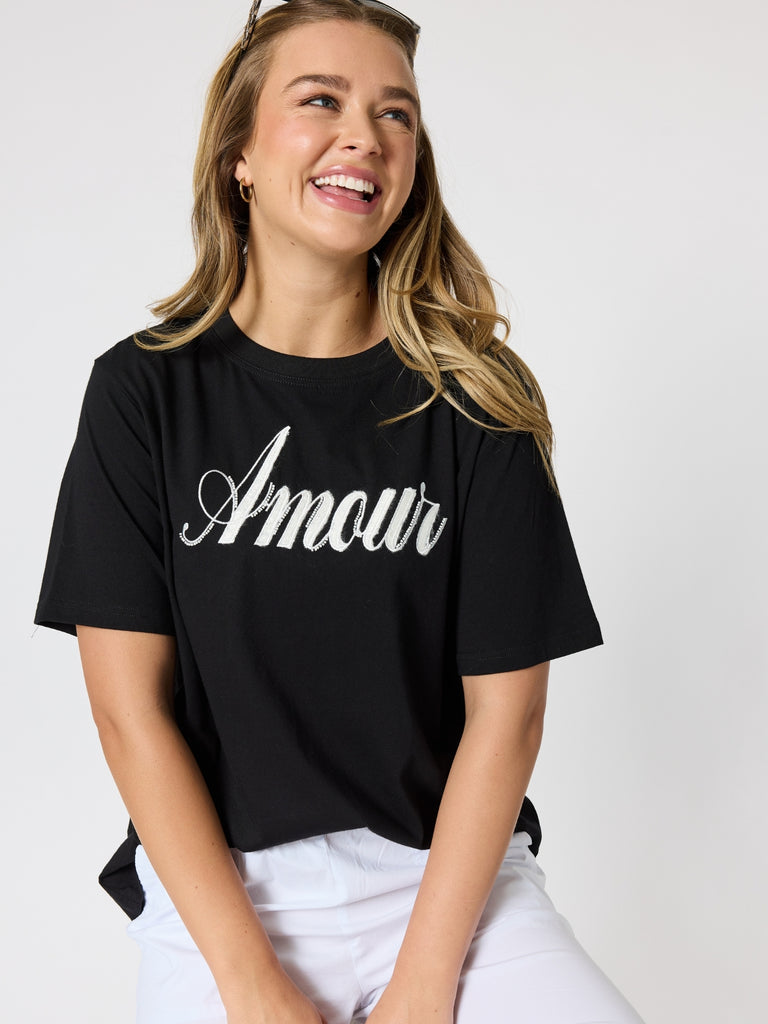 Threadz Amour Noir Embroidered Tee Style 50152