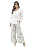 Ameise Chic White Linen Top