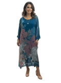 Ameise Florian Teal Silk Mix Dress
