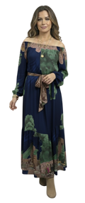Ameise Loreta Navy Silk Mix Dress