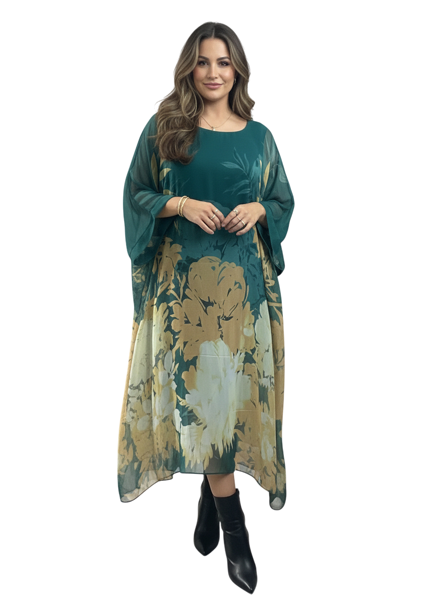 Ameise Florian Pine Green Silk Mix Dress – Meraki Fashion Style Boutique