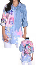 Frank Lyman Woven Blouse Pink/Blue 243528U